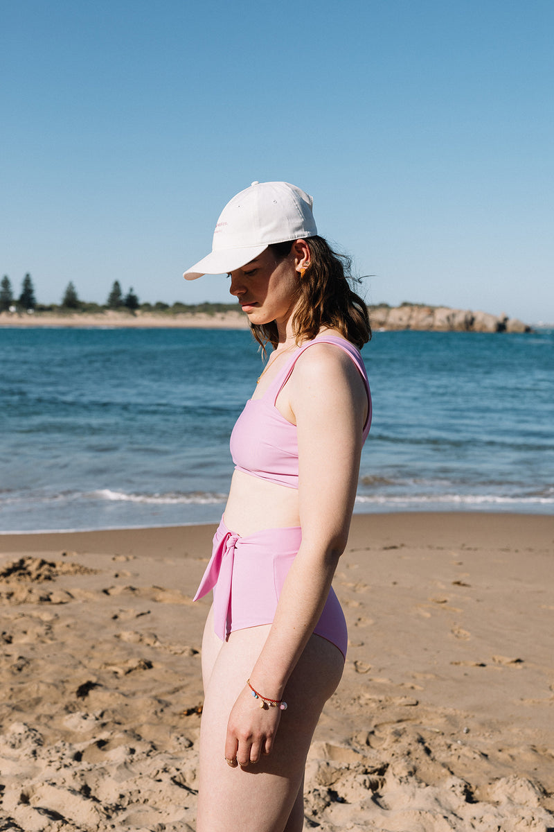 Crop Top & High Waist Brief Bubblegum Side