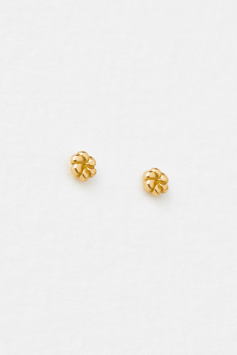 Swirl Studs in Gold Vermeil Close Up