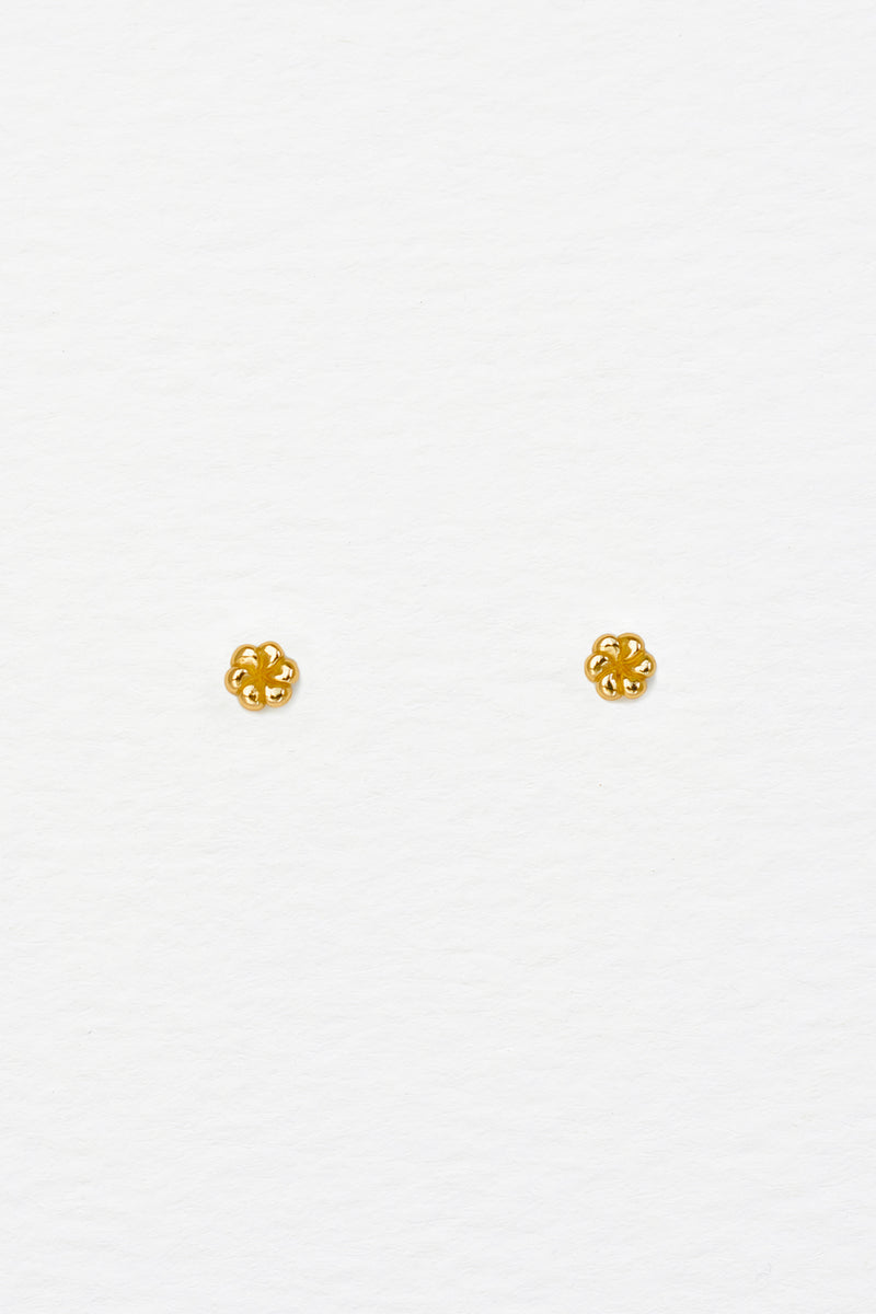 Swirl Studs in Gold Vermeil Front On