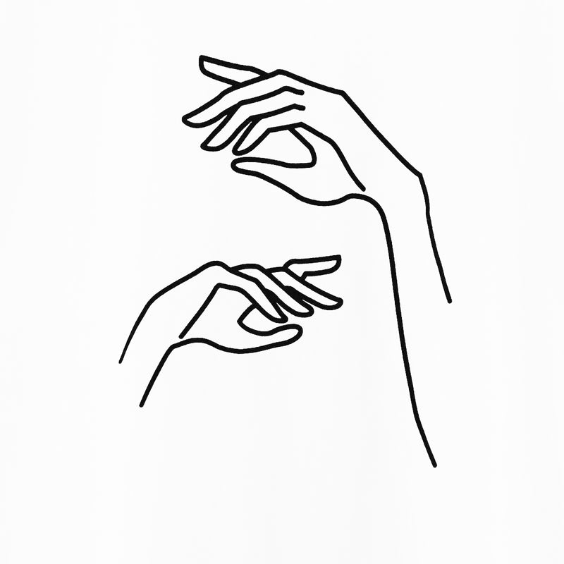 Her Hands T-Shirt, White Organic Cotton, Graphic Detail, by Naomi Murrell
