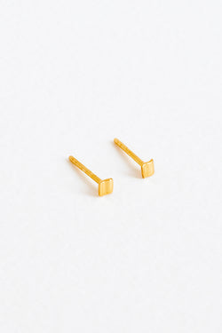 Wave Studs in Gold Vermeil Side View