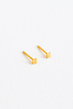 Wave Studs in Gold Vermeil Side View