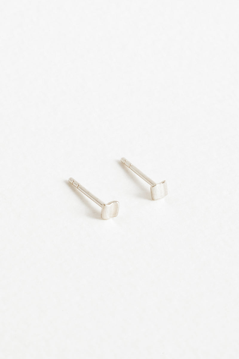 Wave Studs in Sterling Silver Side View