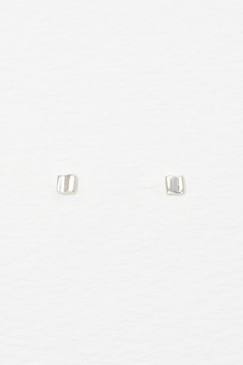 Wave Studs in Sterling Silver Front On