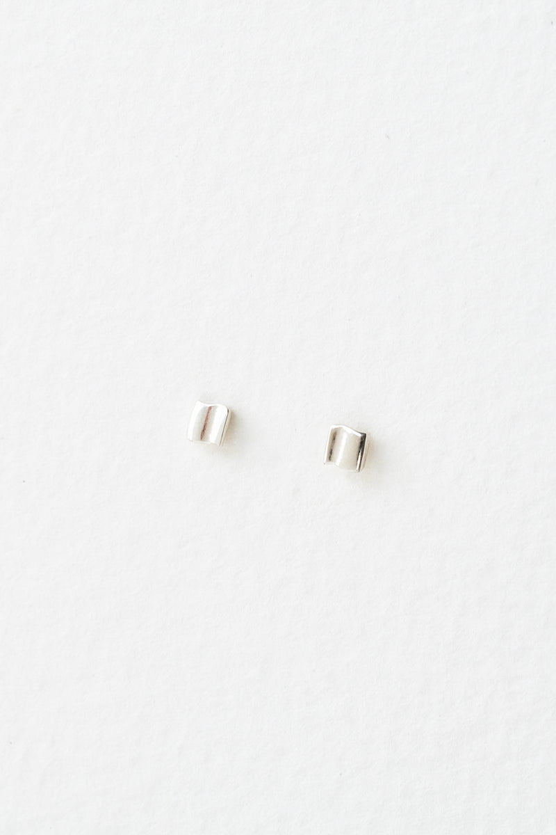 Wave Studs in Sterling Silver Close Up